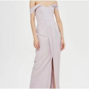 Topshop Lavender Off Shoulder Maxi Gown NEW